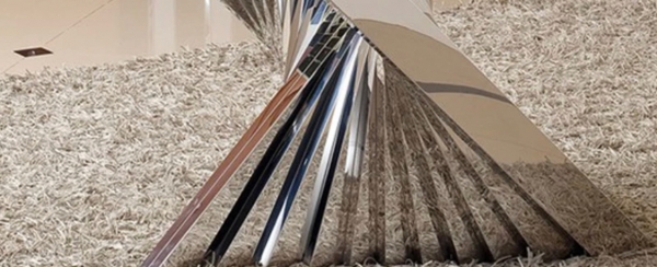 Designer Esstisch Leonardi Silber